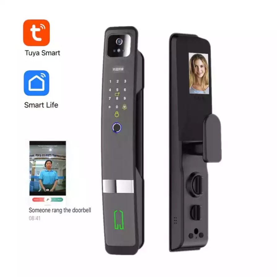 Tuya Wifi 3D facial recognition automatic app smart Door Lock with Camera
